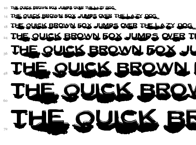 Letter Set font waterfall